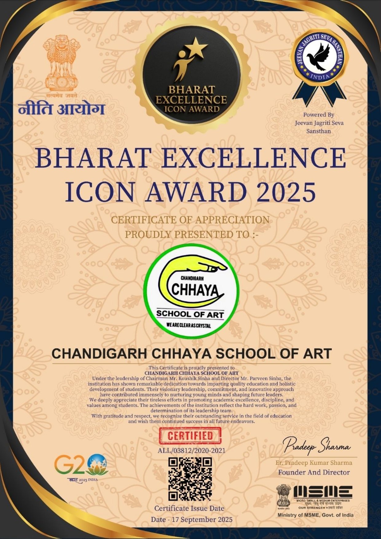 Bharat Excellence Icon Award 2025